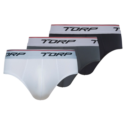 Kit 3 Cuecas Slip Torp Cores Sortidas Básica De Microfibra