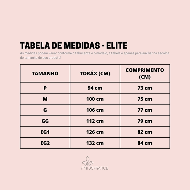 Tabela de Medidas