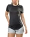 Camiseta Manga Curta Running Elite Feminina Tecido Furadinho - PTO-PRETO