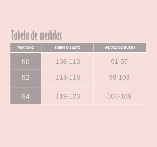Tabela de Medidas