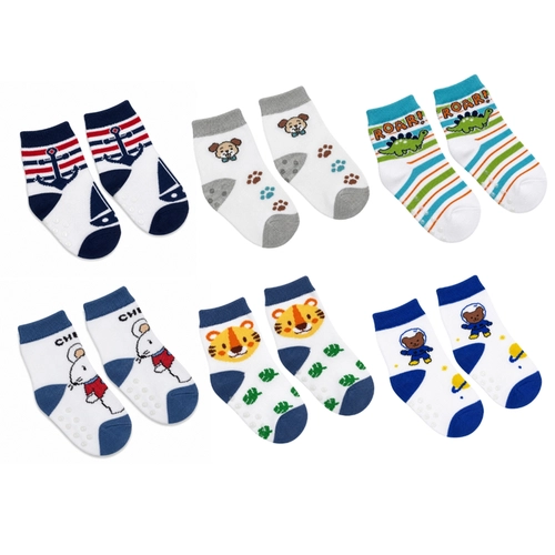 Kit 6 Meias Delos You Infantil Menino Menina Primeiros Passos Antiderrapante