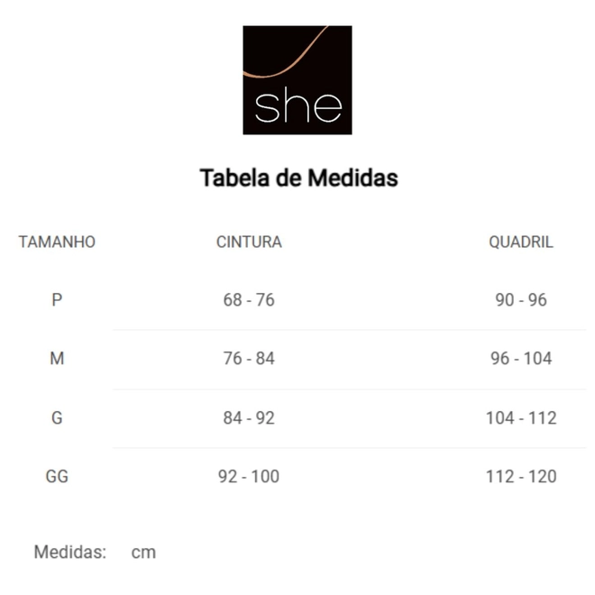 Tabela de Medidas