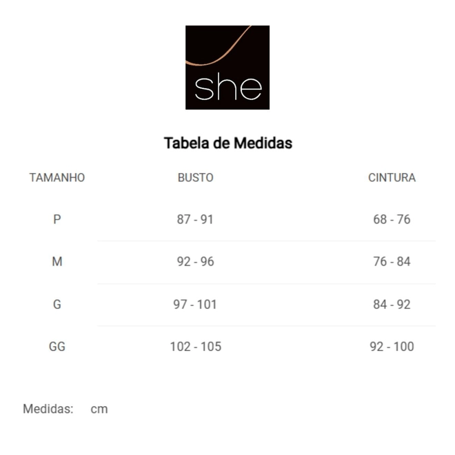 Tabela de Medidas