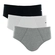 Kit 3 Cuecas Slip Mash Adulto Algodão - CZ05-CINZA MESCLA CLARO