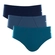 Kit 3 Cuecas Slip Mash Adulto Algodão - AZ07-AZUL PETROLEO