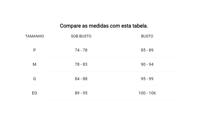 Tabela de Medidas