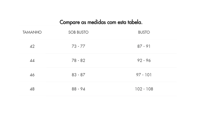 Tabela de Medidas
