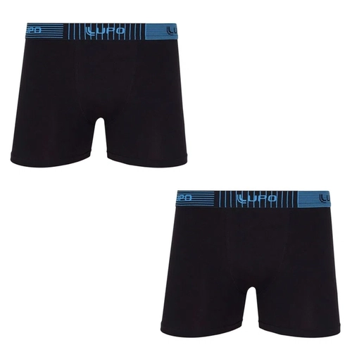 Kit 2 Cuecas Boxer Lupo Adulto Algodão Com Elastano