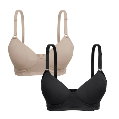 Kit 2 Sutiãs Roma Miss France Com Bojo Sem Aro Em Microfibra