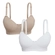 Kit 2 Sutiãs Roma Miss France Com Bojo Sem Aro Em Microfibra - CHO/BCO-CHOC/ BCO