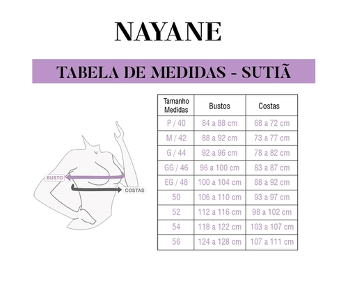 Sutiã Top Nayane Adulto Com Bojo Flex Em Microfibra - Sutiã Top