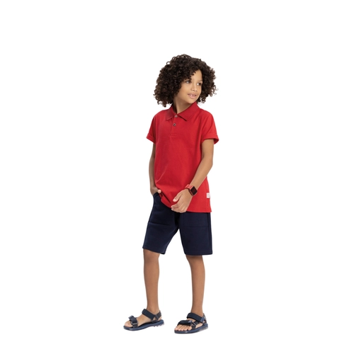 Camisa Polo Infantil Alakazoo! Masculina Meia Malha Em Algodão 4/10