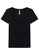 Blusa Lunender Feminina Adulto Básica Canelada Decote V Em Malha Viscose - 156-PRETO REATIVO