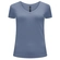 Blusa Lunender Feminina Adulto Básica Canelada Decote V Em Malha Viscose - 001231-AZUL NIQUEL