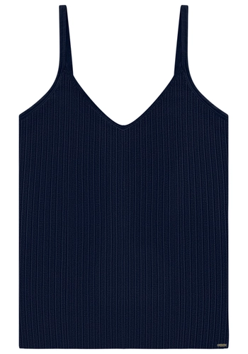Blusa De Alcinha Lunender Feminina Adulto Em Malha Canelada Em Viscose