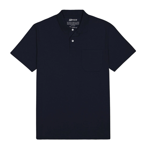 Camisa Polo Fico Masculina Adulto Manga Curta Com Bolso Meia Malha