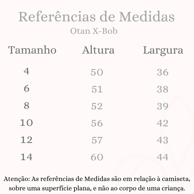 Tabela de Medidas