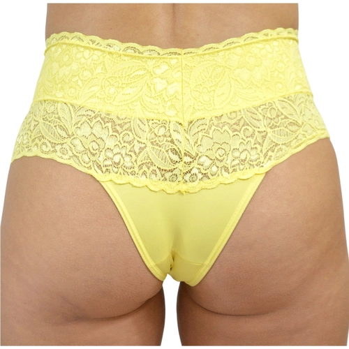 Calcinha Tanga Alta Miance Adulto Laterais Largas Em Renda E Microfibra