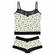 Short Doll Miance Blusa De Alcinhas E Caleçon Com Renda Estampas Sortidas - PTO-PRETO