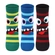 Kit 3 Pares Meias Lupo Kids Masculino Infantil Em Algodão - 0915-LIST VERD/AZUL/PTO