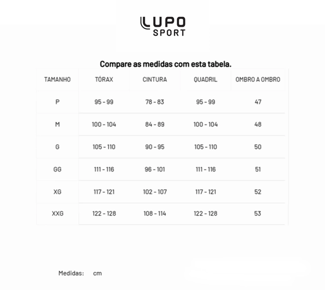 Tabela de Medidas