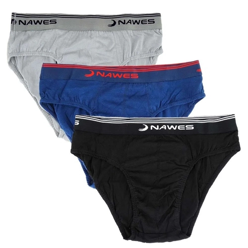 Kit 3 Cuecas Slip Nawes Adulto Cores Sortidas Em Algodão