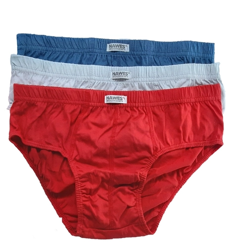 Kit 3 Cuecas Slip Plus Size Nawes Lisa Cores Sortidas De Algodão