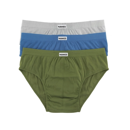 Kit 3 Cuecas Slip Plus Size Nawes Algodão Cores Sortidas