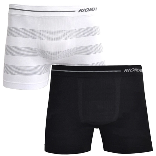 Kit 2 Cuecas Boxer DelRio Adulto Sem Costura Microfibra