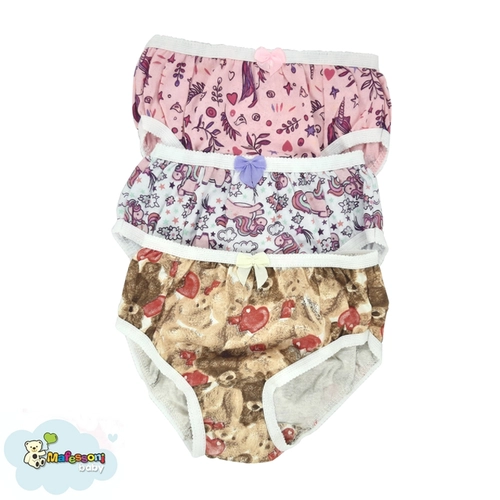Kit 3 Calcinhas Mafessoni Infantil Cores Sortidas Algodão