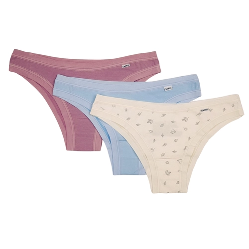 Kit 3 Calcinha Biquíni DelRio Adulto Cotton
