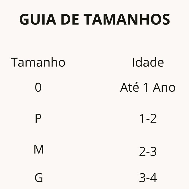 Tabela de Medidas