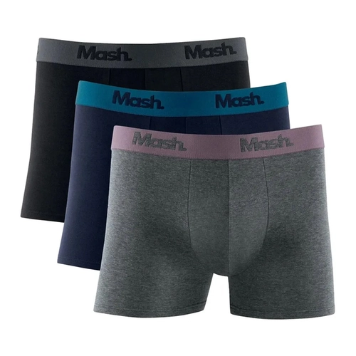Kit 3 Cuecas Boxer Mash Adulto Em Cotton