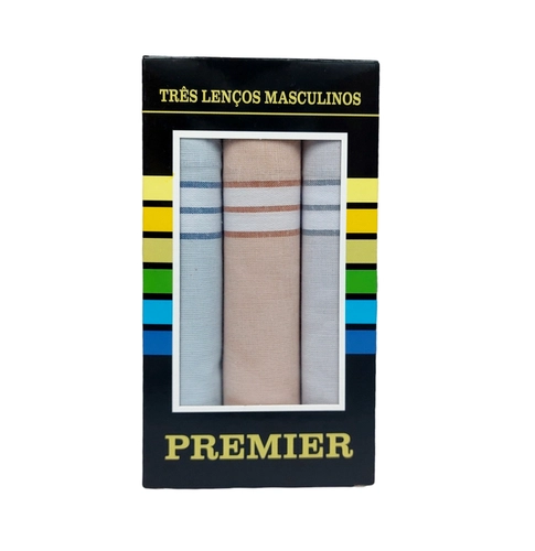 Kit 3 Lenços De Bolso Premier Masculino Em Algodão