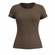 Blusa Lunender Feminina Adulto Manga Curta Básica Canelada Malha Viscose - MARROM COURO-MARROM COURO