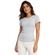 Blusa Lunender Feminina Adulto Manga Curta Básica Canelada Malha Viscose - CINZA GLISTEN-CINZA GLISTEN