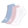 Kit 3 Pares Meias Sapatilha Esportiva Puma Feminina Adulto Algodão - 976-AZUL/ROSA/BCO