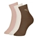 Kit 3 Pares Meias Cano Médio Puma Esportiva Feminina Adulto Algodão - 978-ROSE/OFF/MARROM