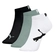 Kit 3 Pares Meia Sapatilha Puma Infantil Unissex Algodão - 976-PTO/VERDE/BCO