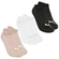 Kit 3 Pares Meias Sapatilha Invisível Puma Feminina Adulto - 977-ROSE/BCO/PTO