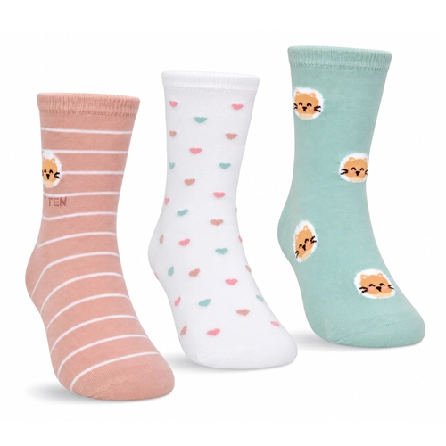 Kit 3 Pares Meias Cano Longo Selene Infantil Masculina E Feminina Estampadas