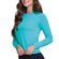 Camiseta Manga Longa Selene Feminina Adulto Com Proteção Solar UV50+ - 731-AZUL PISCINA