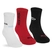 Kit 3 Pares Meias Cano Longo Puma Infantil Masculina Algodão - 976-BCO/VERM/PTO
