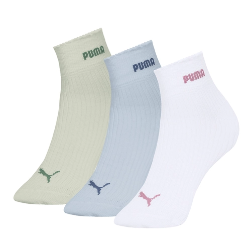 Kit 3 Pares Meias Cano Médio Esportiva Puma Feminina Adulto Algodão