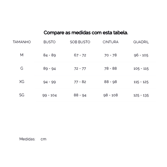 Tabela de Medidas