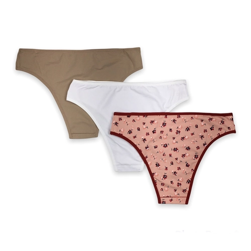 Kit 3 Calcinhas Tanga Recife Miss France Adulto Sortidas Microfibra