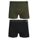 Kit 02 Cuecas Boxer DelRio Adulto Sem Costura Microfibra - VERDE-MUSGO/PRETO