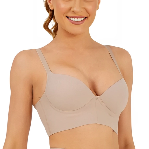 Sutiã Base Longa Nayane Invisível com Bojo Soft Fit em Microfibra