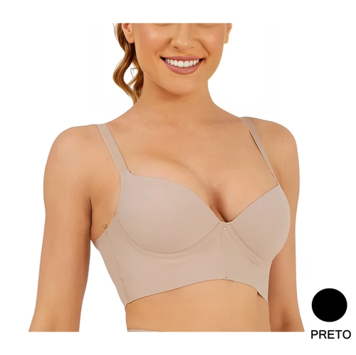 Sutiã Base Longa Nayane Invisível com Bojo Soft Fit em Microfibra