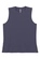 Blusa Regata Marialícia Feminino Adulto Básica Gola Alta Malha Canelada - AZUL-DESGASTADO